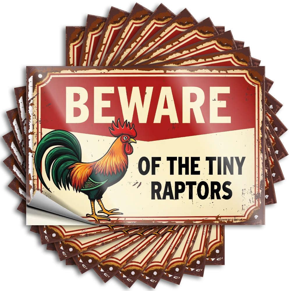 Dorm Door Decorations, Bumper Teacher Window Beware of The Tiny Raptors | Lover Waterproof Vinyl Stickers(8X12CM)