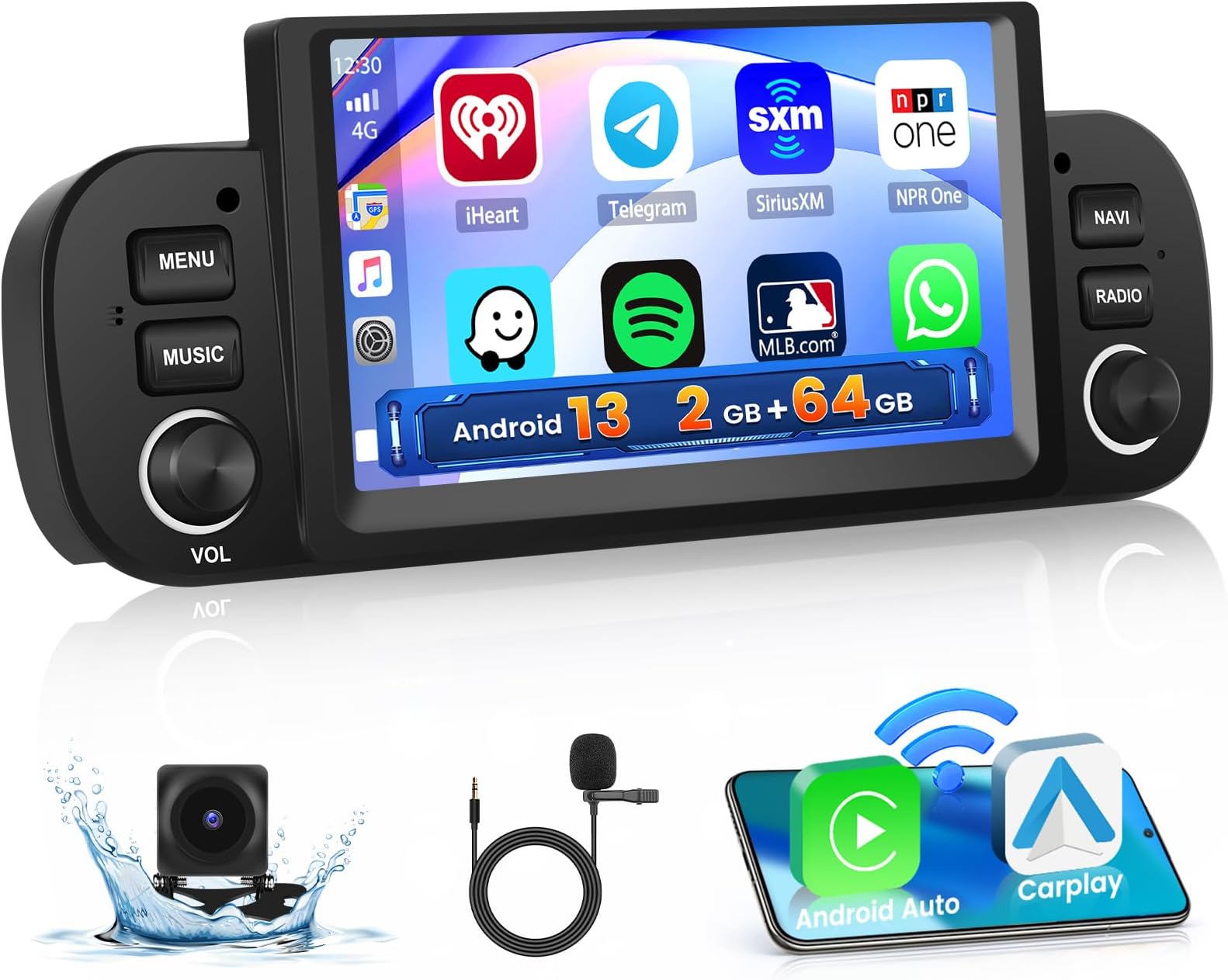 Autoradio Android 15 Per Ford Transit/Fiesta/Focus/Galaxy/Mondeo/Fusion/Kuga, 7 Pollici, 4+64GB, Wireless CarPlay, Android Auto, GPS, DAB+, RetroCamera - 5