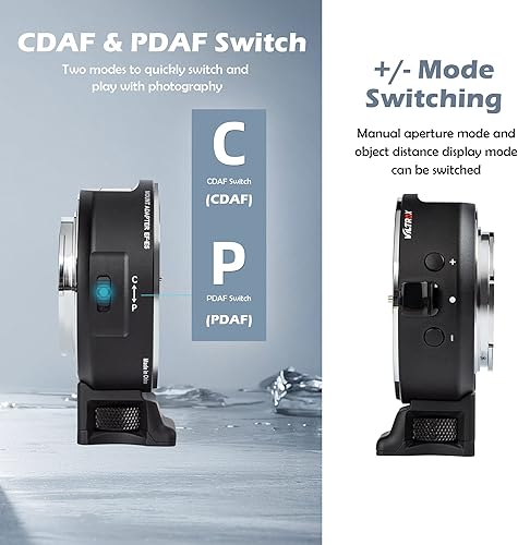 Miniatura 7 de VILTROX Adaptador de lente EF-E5, lente EF/EF-S a cámara de montaje E, adaptador de enfoque automático, anillo de control de convertidor de anillo