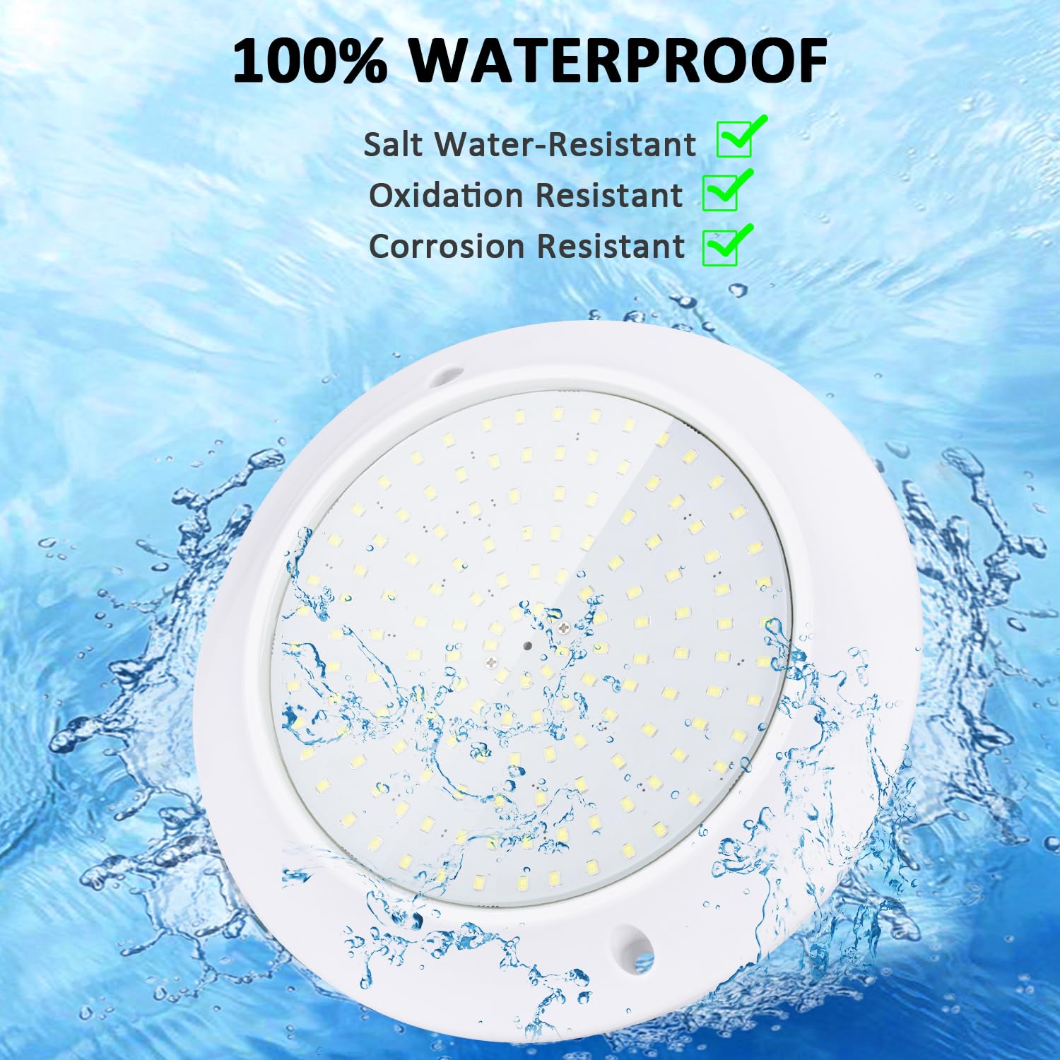 LED Proyector piscina Par56, iluminación de resina 20W 6000K, lámpara submarina IP68 PC, AC/DC 12V