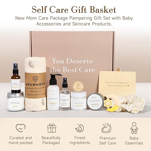 Miniatura 2 de Regalos para nueva mamá, 11 paquetes de lujo para el cuidado de la nueva mamá después del bebé, regalos de embarazo para la futura mamá, cesta de