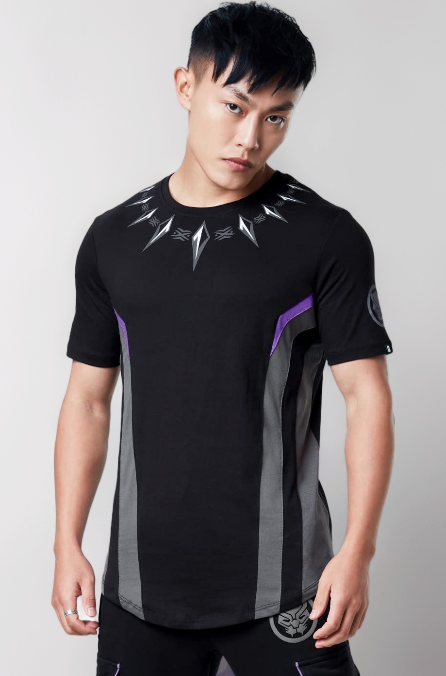 The Souled Store | Men Official Round Neck Black Panther for T'Challa |Half Sleeve 100% Cotton Balck Color | Printed Drop Cut T-Shirts