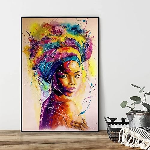 Imágenes de graffiti de mujer negra africana para decoración de pared, póster artístico de arte afroamericano, lienzo abstracto de niña africana