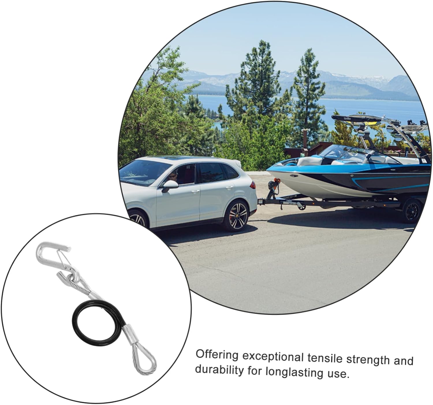 Trailer Safety Cable Steel Towing Strap 3500 Lbs for ATV Trailer