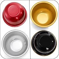 Vista 4 de Hacaroa 100 Pcs Aluminum Foil Baking Cups with Dome Lids, 6 Oz Disposable Cupcake Liners Ramekins, Reusable Mini Muffin Case Dessert Containers for