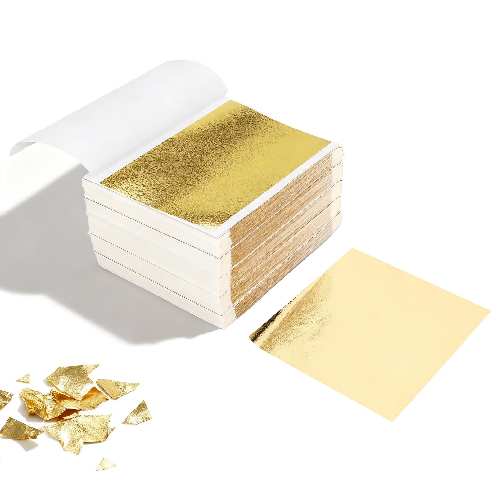 500 Hojas de Pan de Oro, Pan de Oro de Imitación para Artes Doradas, Manualidades, Pintura con Hojas de Papel de Oro, Fabricación de Joyas de Resina, Decoración del Hogar