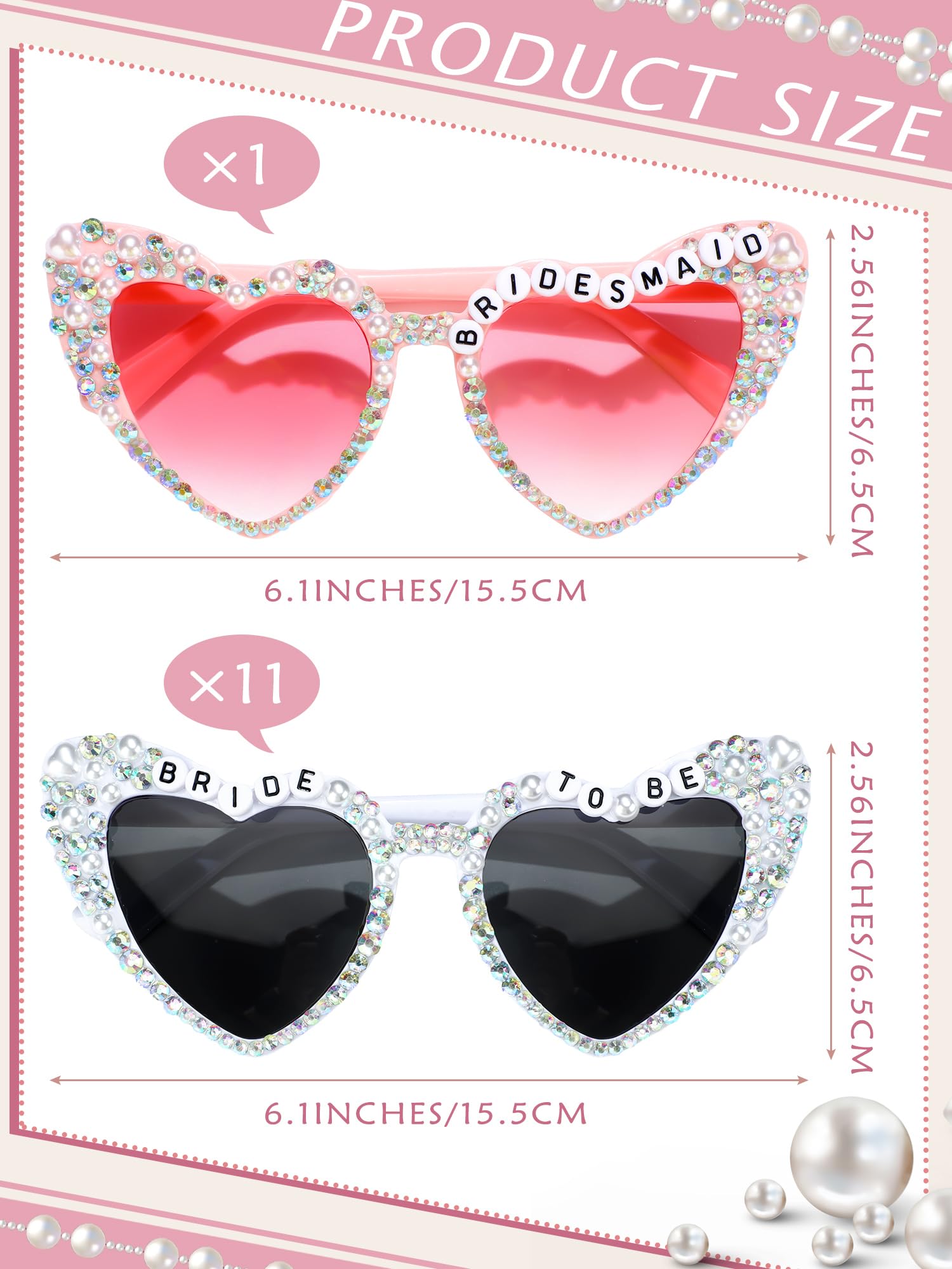 12 gafas de sol para novia para despedida de soltera, boda, fiesta, regalos, accesorios