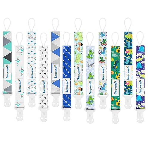 Miniatura 27 de Smlpuame Clip para chupete para niña, paquete de 6 elegantes correas de clips para bebés, soporte para paci con clip de metal, ligero, universal, se