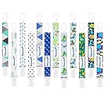 Smlpuame Baby Pacifier Clip for Boys,12 Pack Stylish Binky Clips Strap,Paci Holder with Clips Universal Lightweight Fits Most Pacifiers Teeher Toy Teething Ring Soothie,Baby Gifts