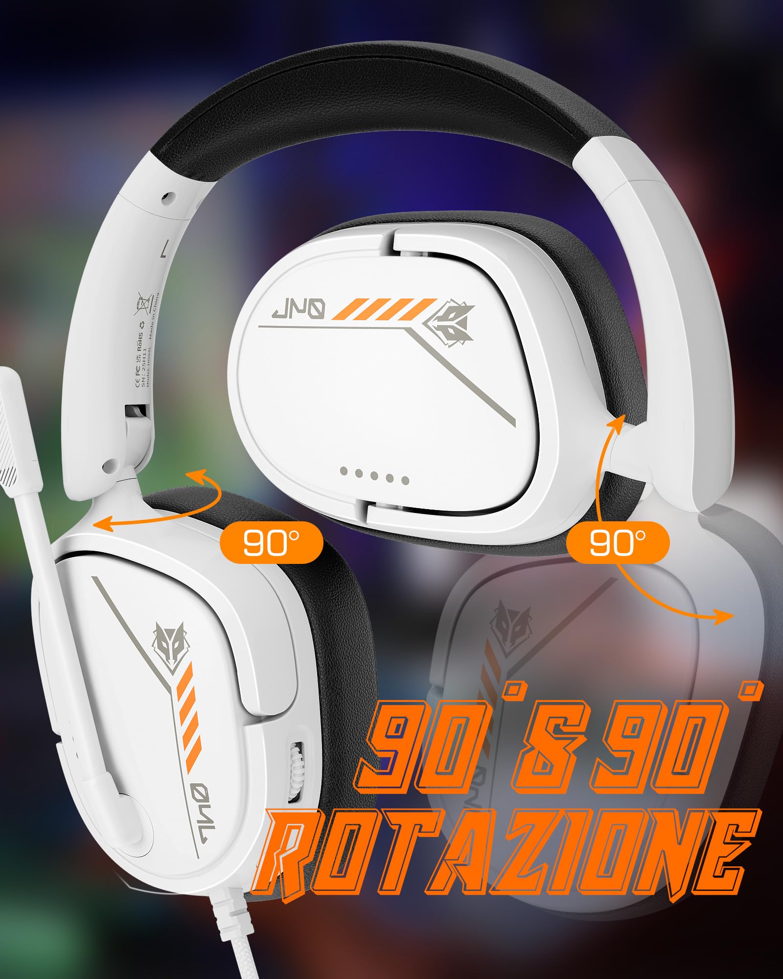 NUBWO HG04L Cuffie Gaming per PS5/PS4, Xbox Series X|S/Xbox One, Switch - Leggere 250g, Microfono Unidirezionale Clear, Paraorecchie in Memory Foam Morbido, Jack da 3,5mm per Gaming e Lavoro