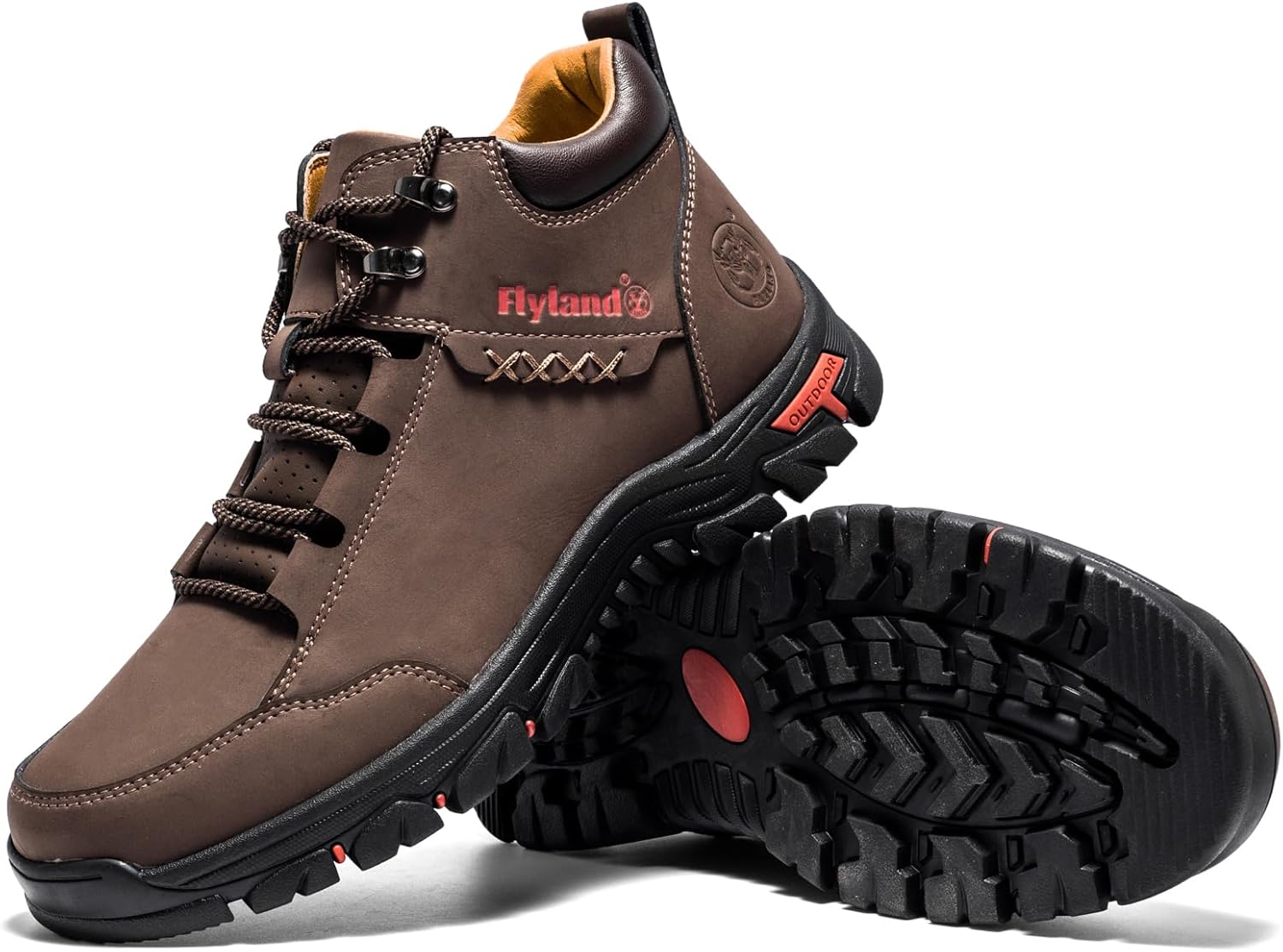 FLYLAND Men's Casual Leather Shoes Chukka Ankle Boots Handmade Fashion Shoes Non Slip Breathable Comfortable Mid Top for Driving Walking Outdoor - Image 6