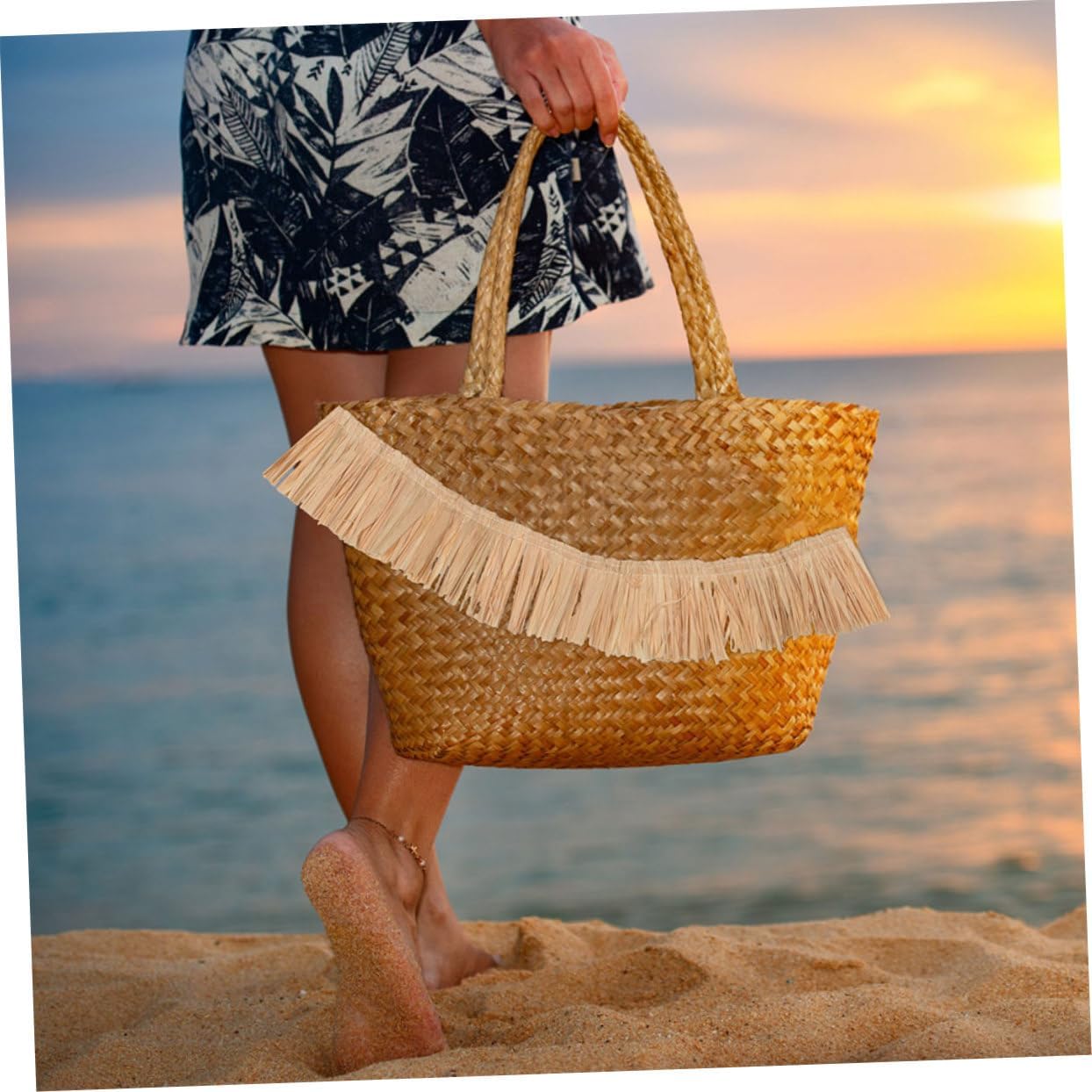 Raffia Straw Fringe for DIY Crafts Handmade Natural Grass Skirt for Hawaiian Luau Parties Accessories for Bags and Shoes 10-Piece Set of Small Tassels