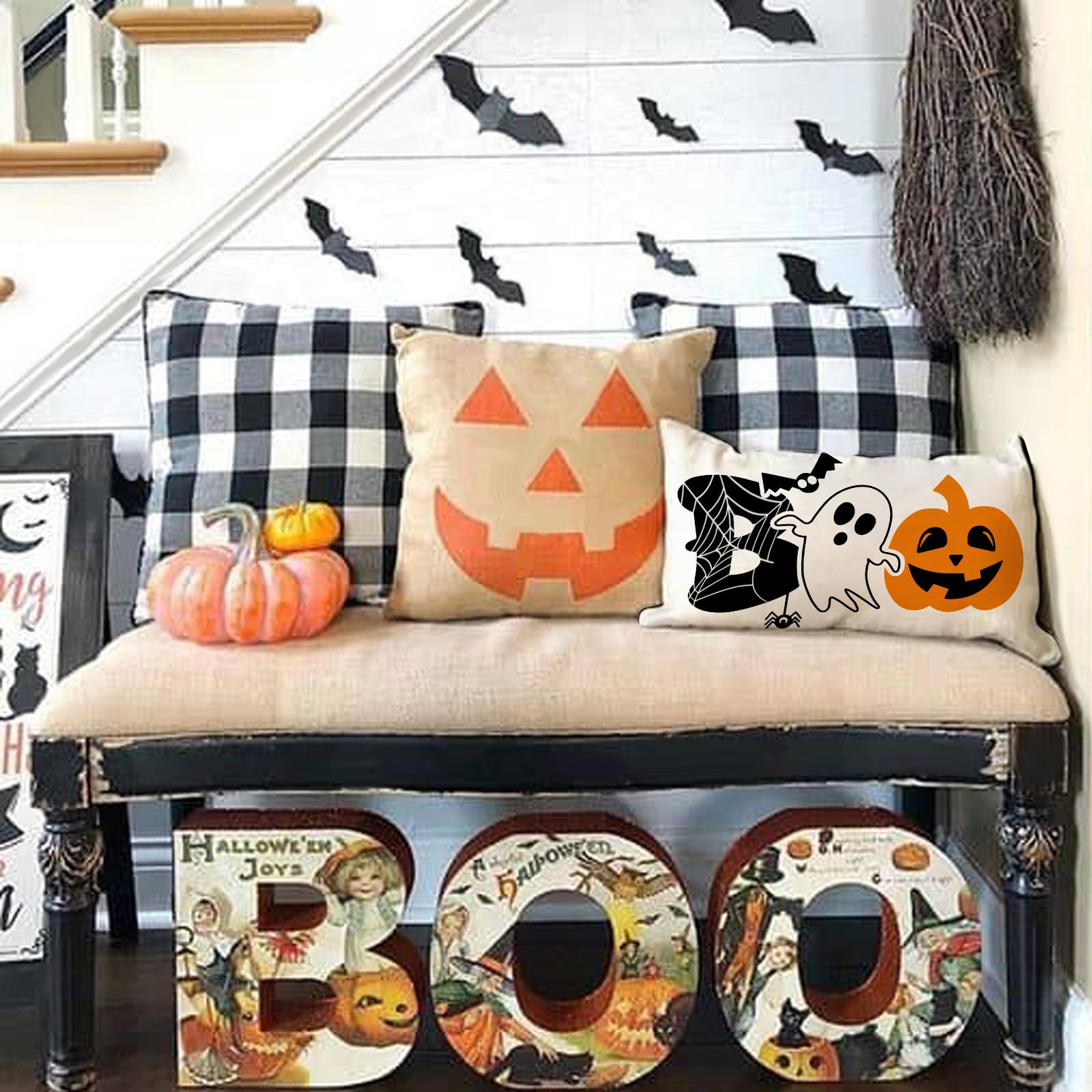Amazon.co.jp: ハロウィンクッションカバー 12x20インチ ハロウィン