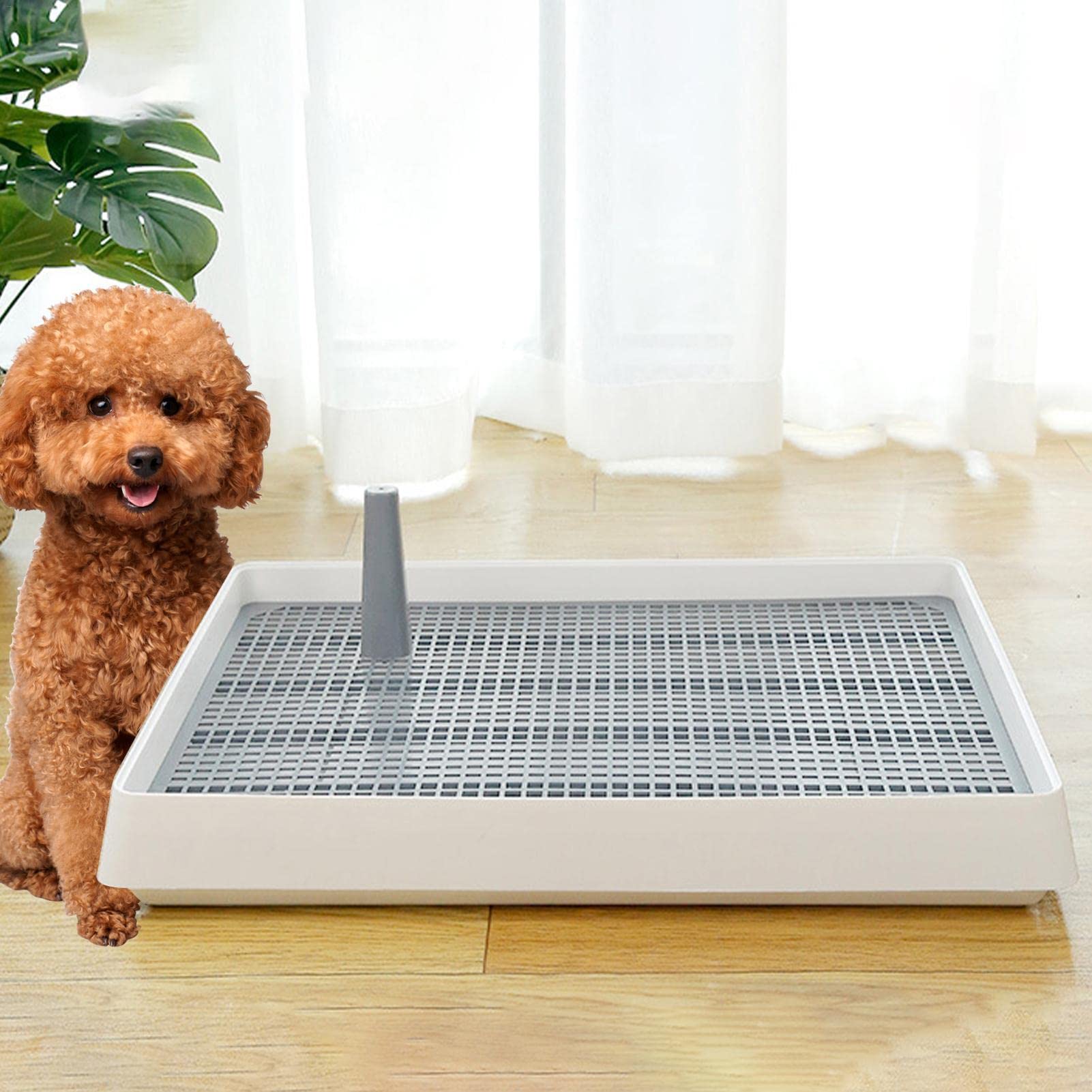 Toilette d'intérieur pour Chien - Pot en Maille Support de Litière de Sol pour Petits et Moyens