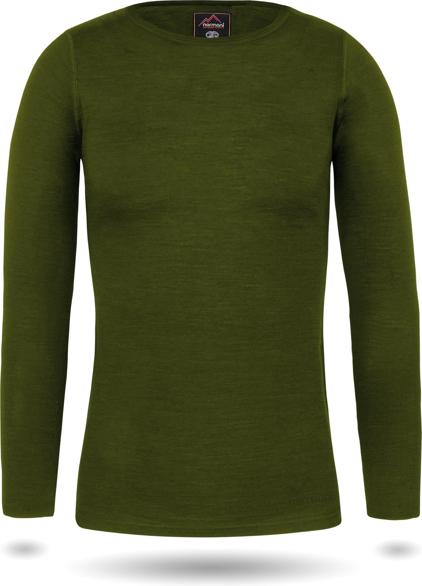 normani Damen Merino Unterhemd Langarmshirt Pullover Ski-Unterwäsche Rundhals - 100% Merinowolle