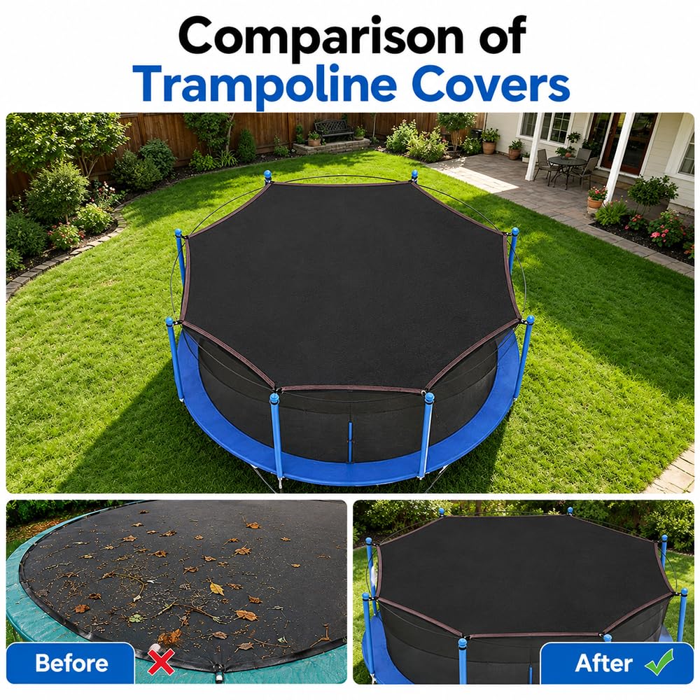 Trampolin Sonnenschutz 366, Trampolin überdachung für 8-Stangen Zelt, UV-resistent Trampolins Abdeckung, Trampolins Zubehör