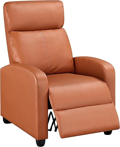 Miniatura 17 de Topeakmart Silla Reclinable Individual de Cuero PU Sofá Reclinable Asiento Acolchado Silla Club para Sala de Estar Asiento de Cine en Casa Gris