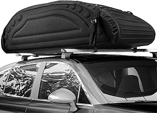 COSTWAY Coffre de Toit, Capacité de 400 L, Résistant aux Intempéries, avec Sangles Robustes, Porte-Bagages de Toit Pratique en PE Mousse pour VUS Jeep Car, Noir