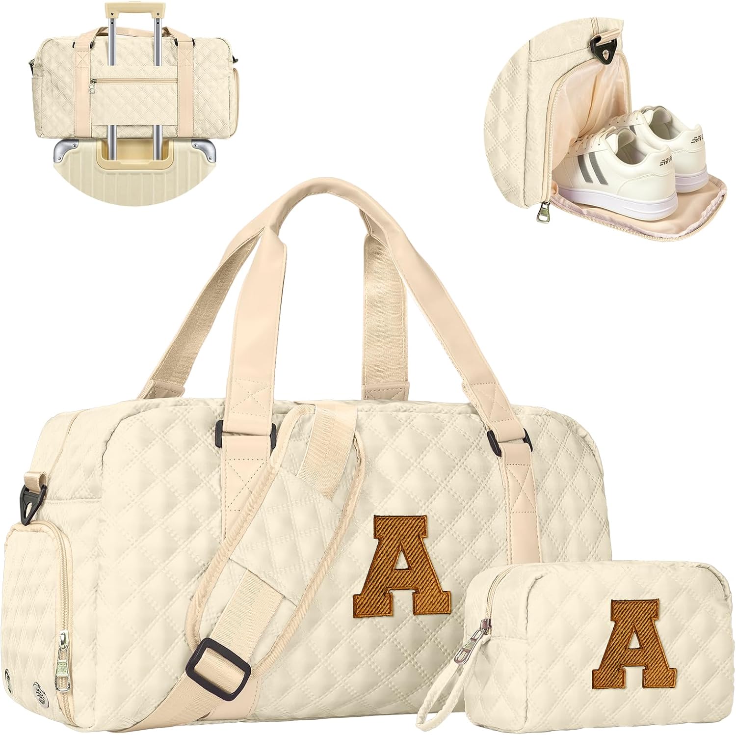 Gifts for Women & Girls, Initial Travel Duffel Bag, Weekender Bag Dance Bag