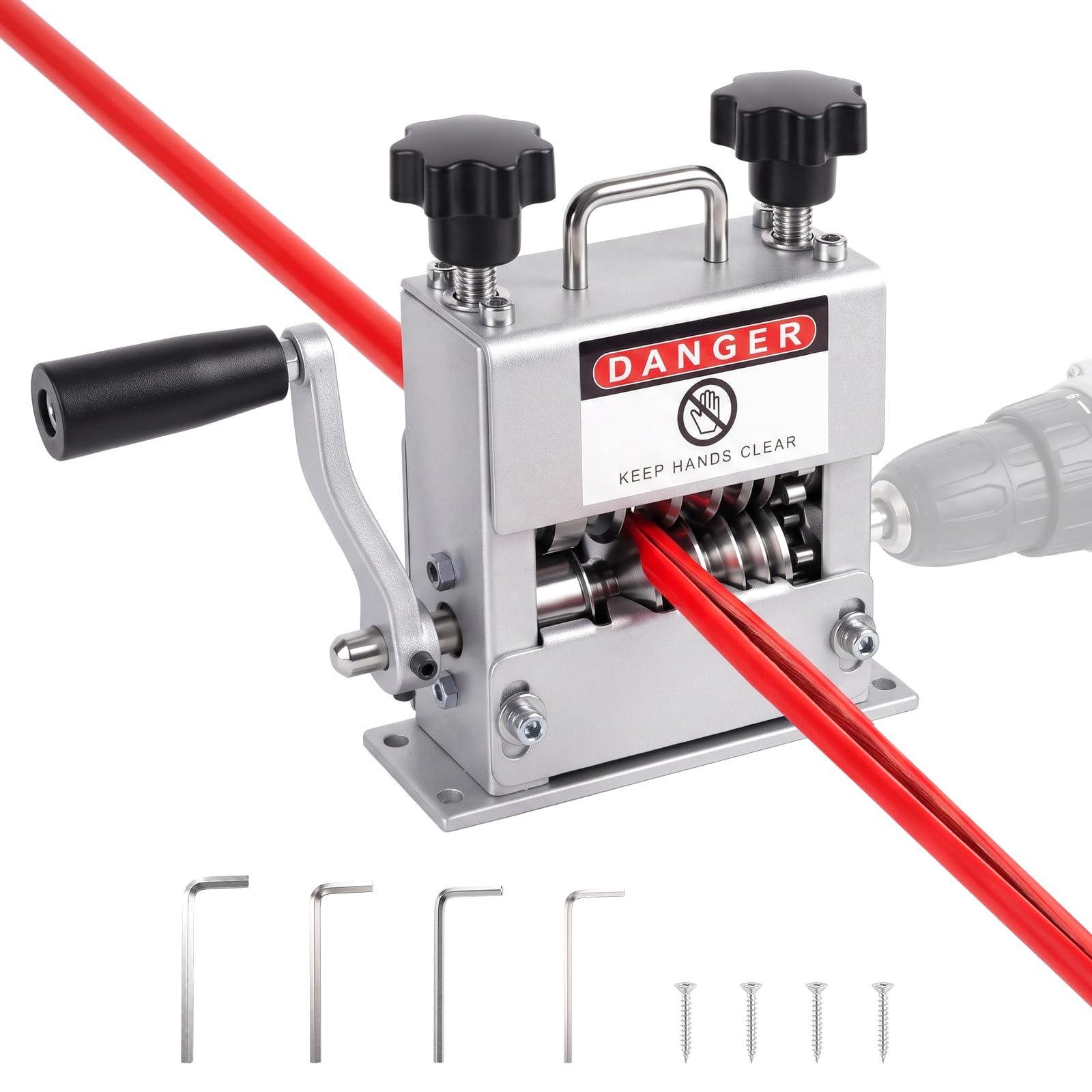 Wire Stripper Machine, Cable Stripping Tool with 9 Holes & Roller
