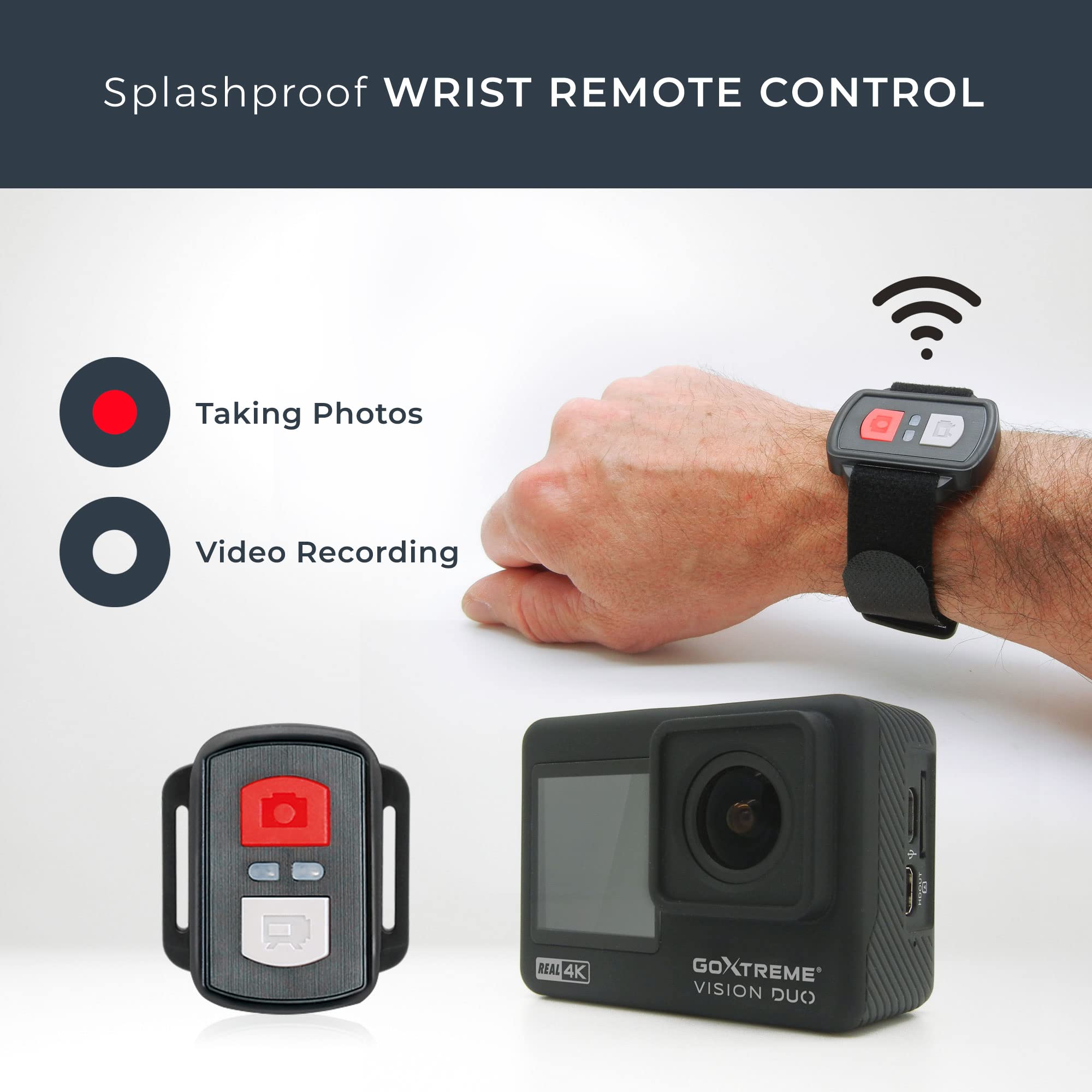 Easypix GoXtreme Vision Duo - 4K Ultra HD Real. Resolución de vídeo: 4k @60/30, 2,7k @30, 1080p @60/30, 720p @120/60