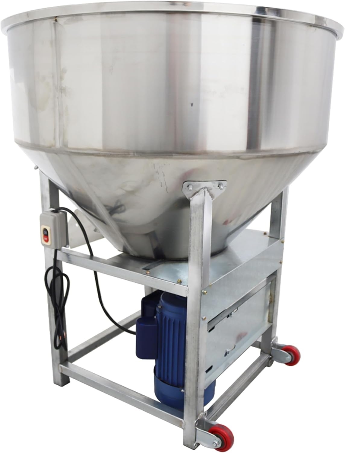 220V Feed Mixer Blender 4KW Vertical Feed Mixing Machine Stainless Steel Plastic Mixer Capacity 440lbs for Particle Grain Seed Dry and Wet Use, Without Lid