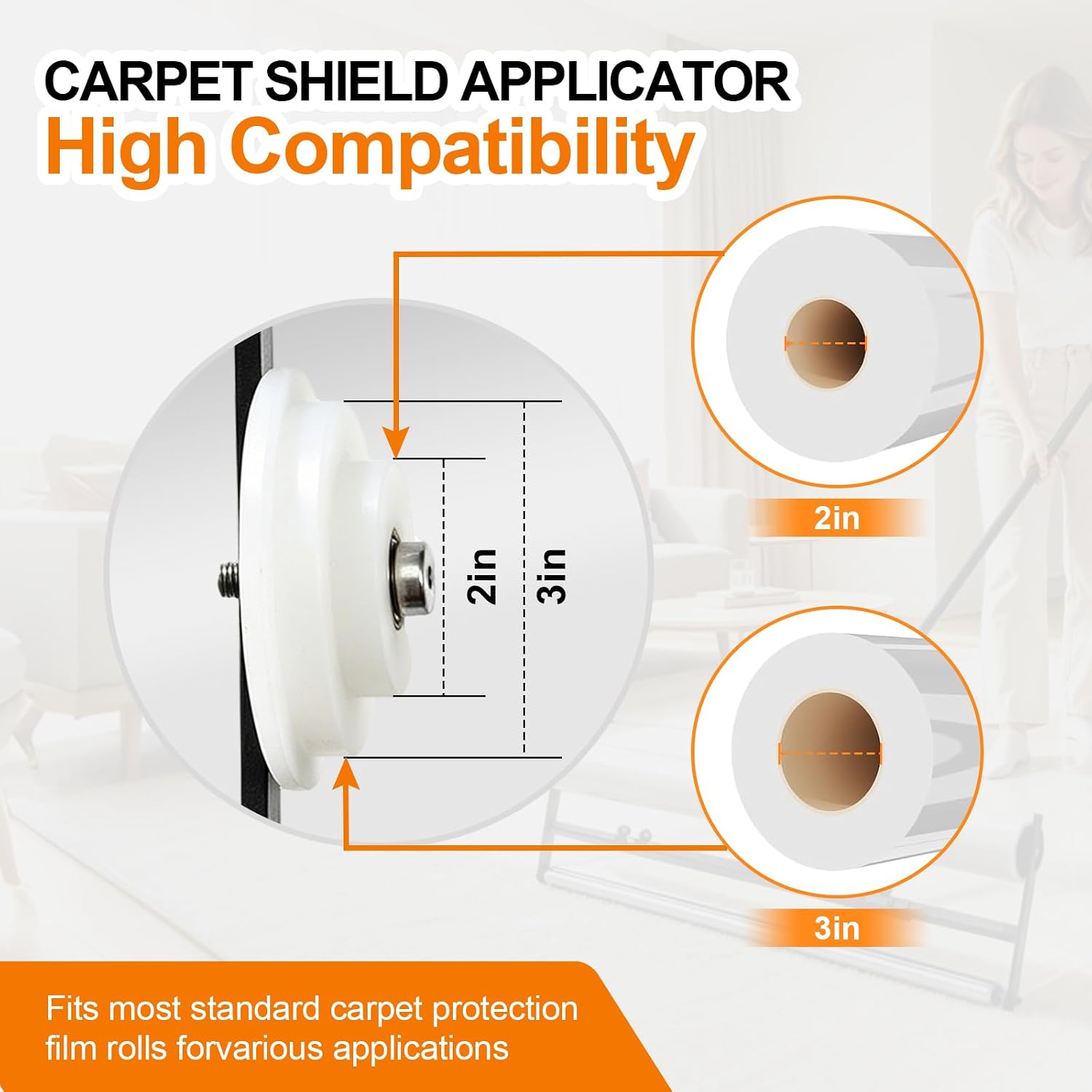 Carpet Film Applicator,Adjustable 24-36 Inch Width for Floor Protection | Durable steel construction|No-tool assembly in 2-3 min|One-person operation for Home Renovation, Moving & Property Staging
