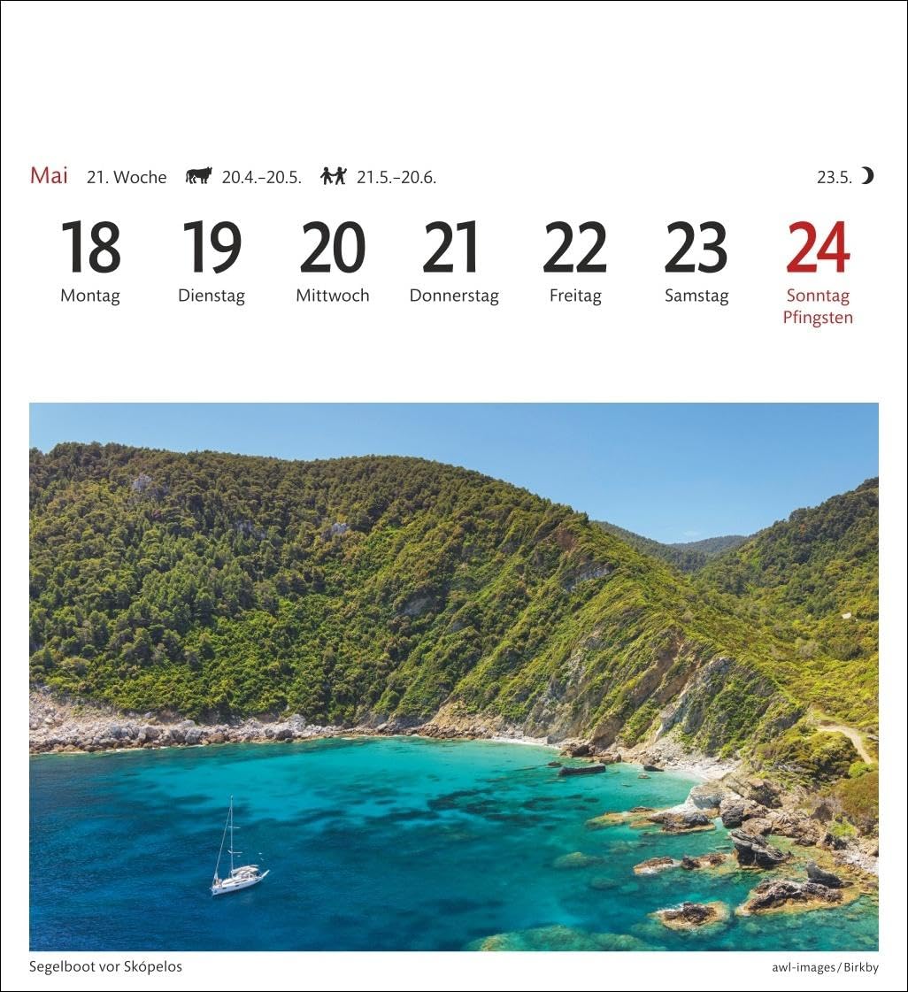 Griechische Inseln Sehnsuchtskalender 2026 - Wochenkalender mit 53 Postkarten: Reise-Kalender mit 53 hochwertigen Motiven der schönsten Plätze Griechenlands.