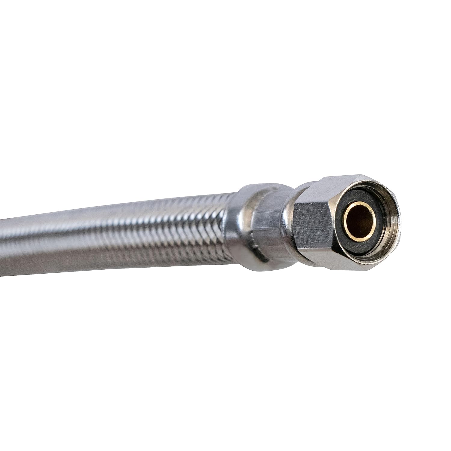 Endurance Pro 10 Foot Universal Ice Maker Flexible Braided Stainless Steel Water Supply Hose Connector Connection, 1/4 x 1/4 Inch Compression Fittings (1, 10 Foot)