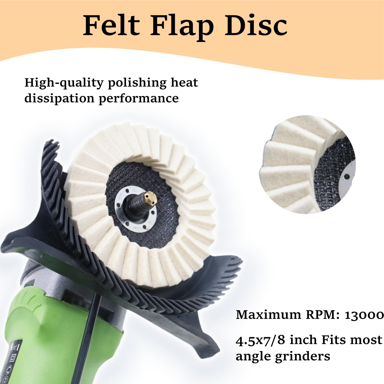 Wool Felt Flap Discs - Polishing for Metal & Stone -4