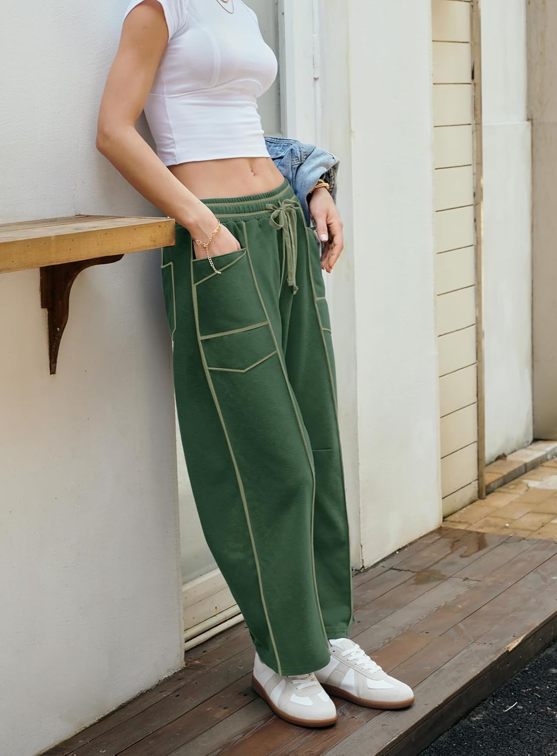 Yanekop Women's Baggy Wide Leg Palazzo Pants - Image 4