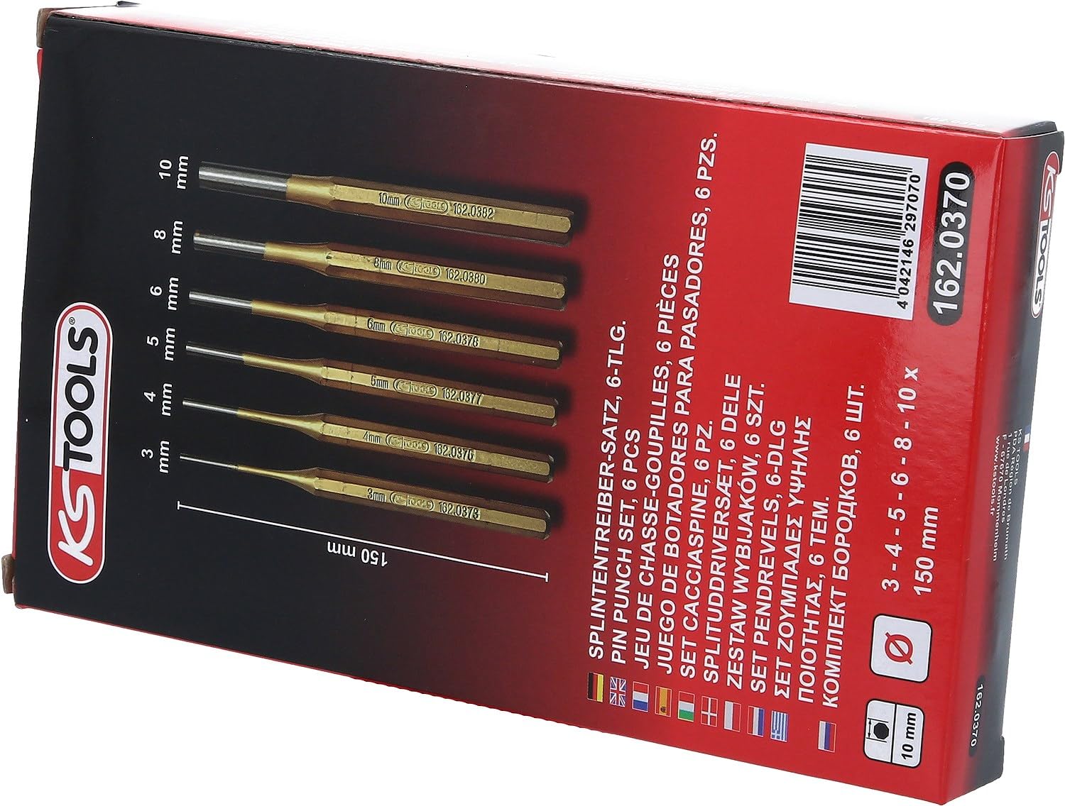 KS TOOLS Jeu de chasse-goupilles, 6 pièces 162.0370