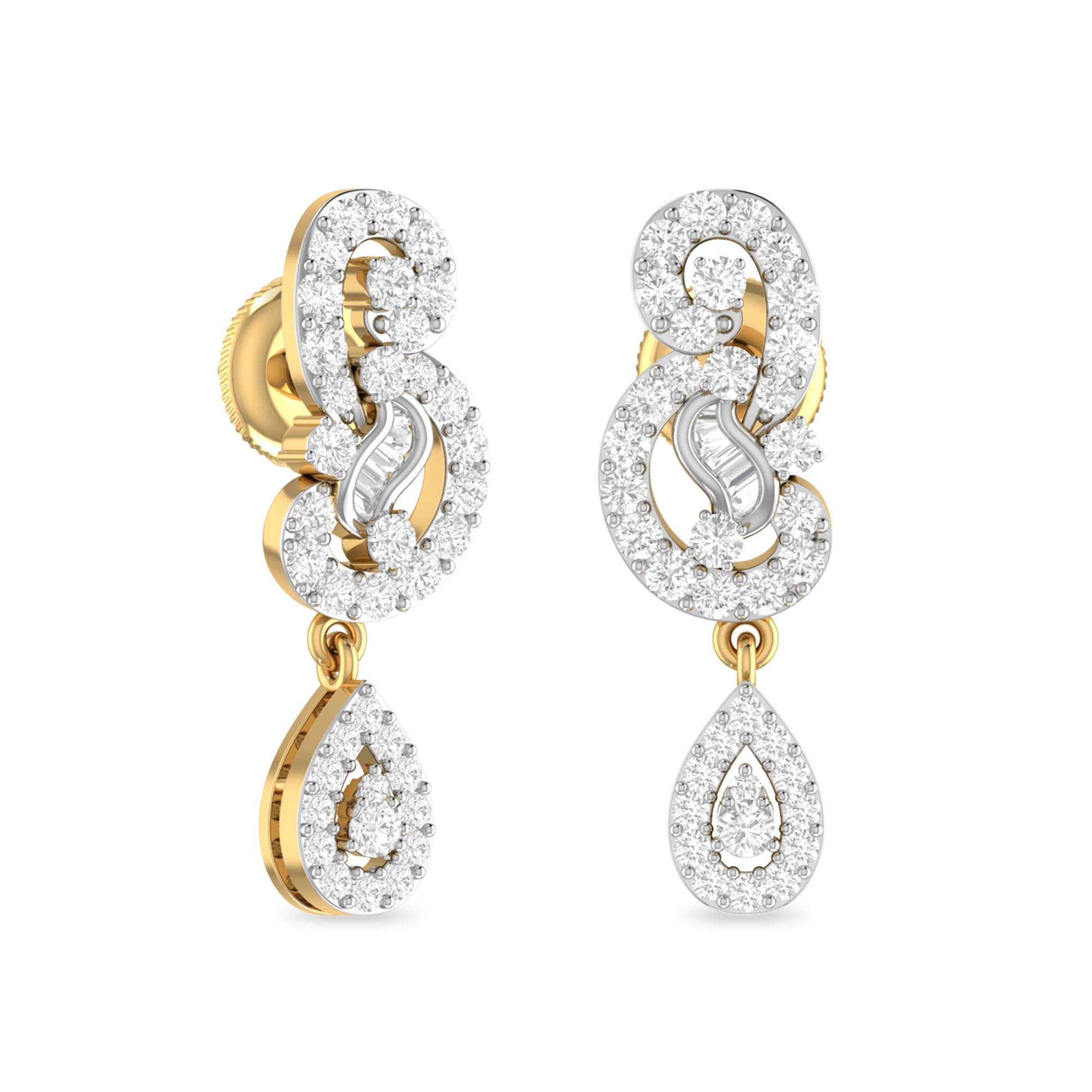 pc jeweller Yellow Gold and Solitaire Stud Earrings for Women-picture-32