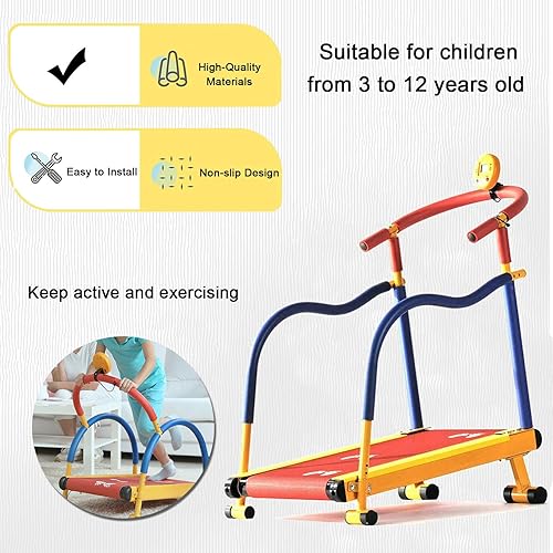 Miniatura 3 de Equipo de ejercicio de fitness para niños, cinta de correr con pista amplia, caminadora para correr con pantalla LED, cintas de correr para niños