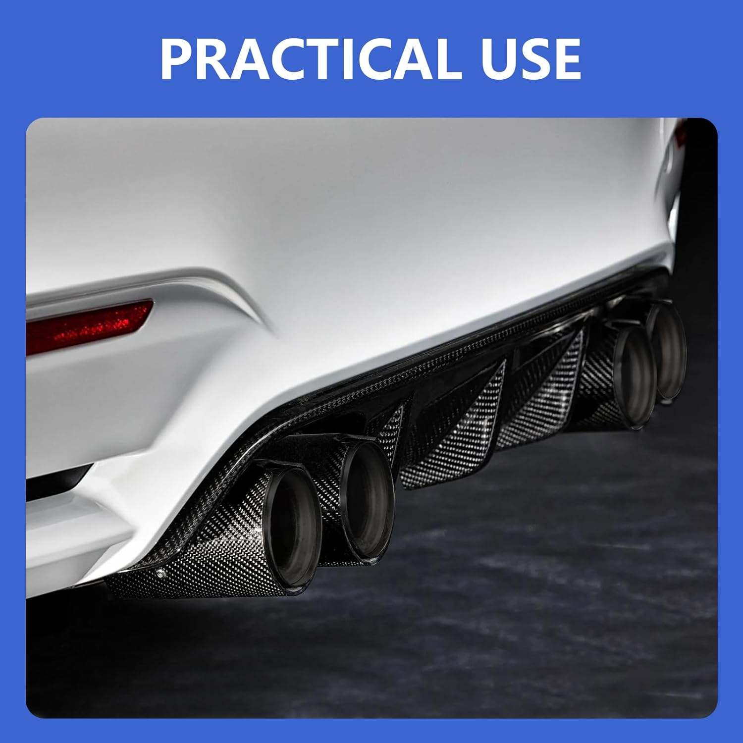 Exhaust Tip Universal Compatible For BMW, Car Dual Exhaust Tip Tail Pipe, Universal Pipes Tail Carbon Fiber Style 2.48" Inlet 2Pcs