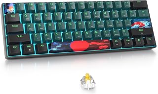 Fogruaden Wireless Gaming Keyboard, 60% Percent Mechanical Keyboard Wireless, Hot-Swappable Gateron Yellow Switch, RGB Wir... Price In India