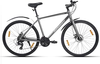 ROADGIANT BRO-Code 700C Hybrid Bicycle | Dual Disc Brake | 21 Speed Shimano | Aluminum Frame | Light Weight | Unisex | for... Price In India