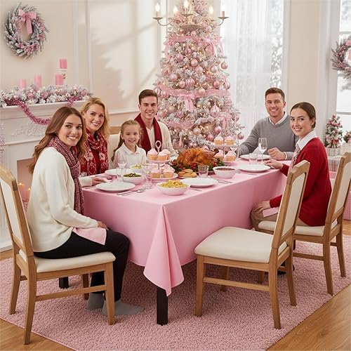 Miniatura 2 de sancua Paquete de 6 manteles rectangulares de poliéster de 60 x 102 pulgadas, resistentes a las manchas y a las arrugas, lavables, para mesa de