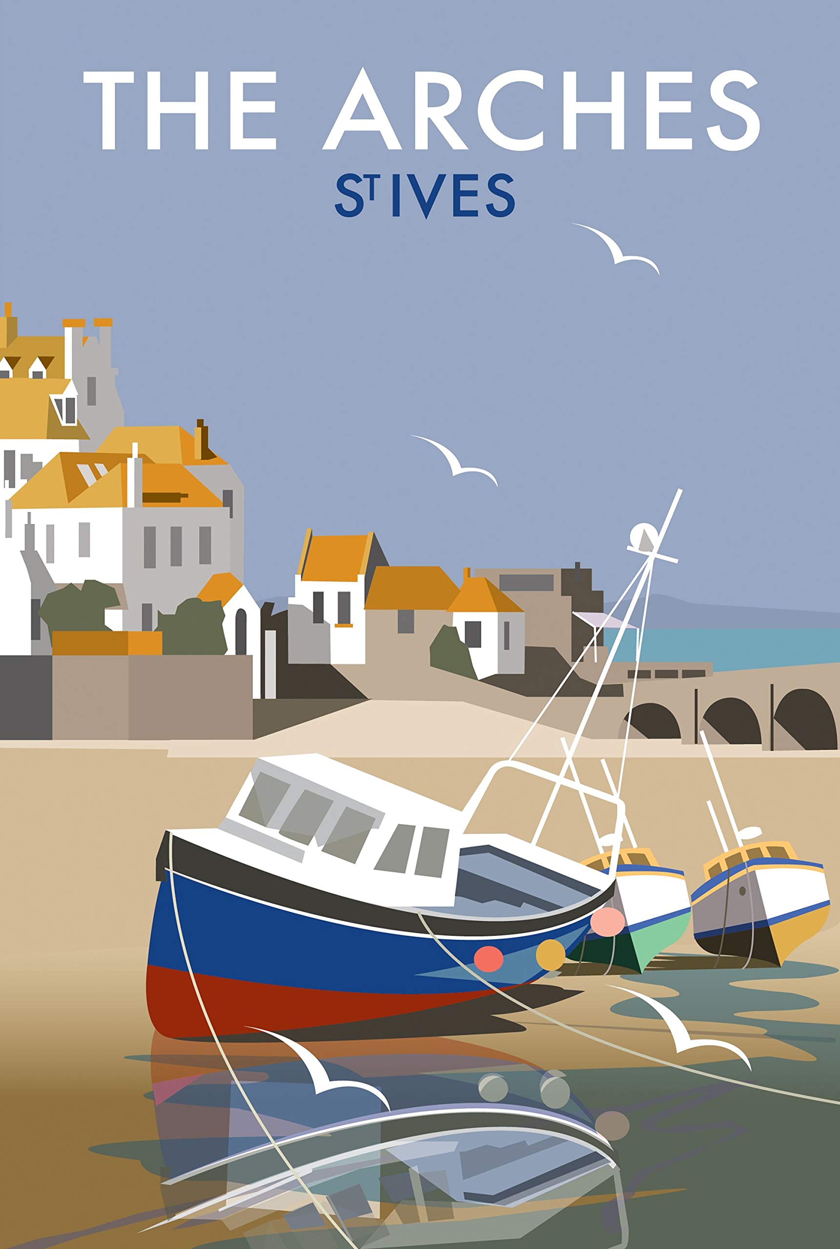 RPW The Arches St ives Cornwall Vintage Travel Poster Art Print A3 42 x 30cm