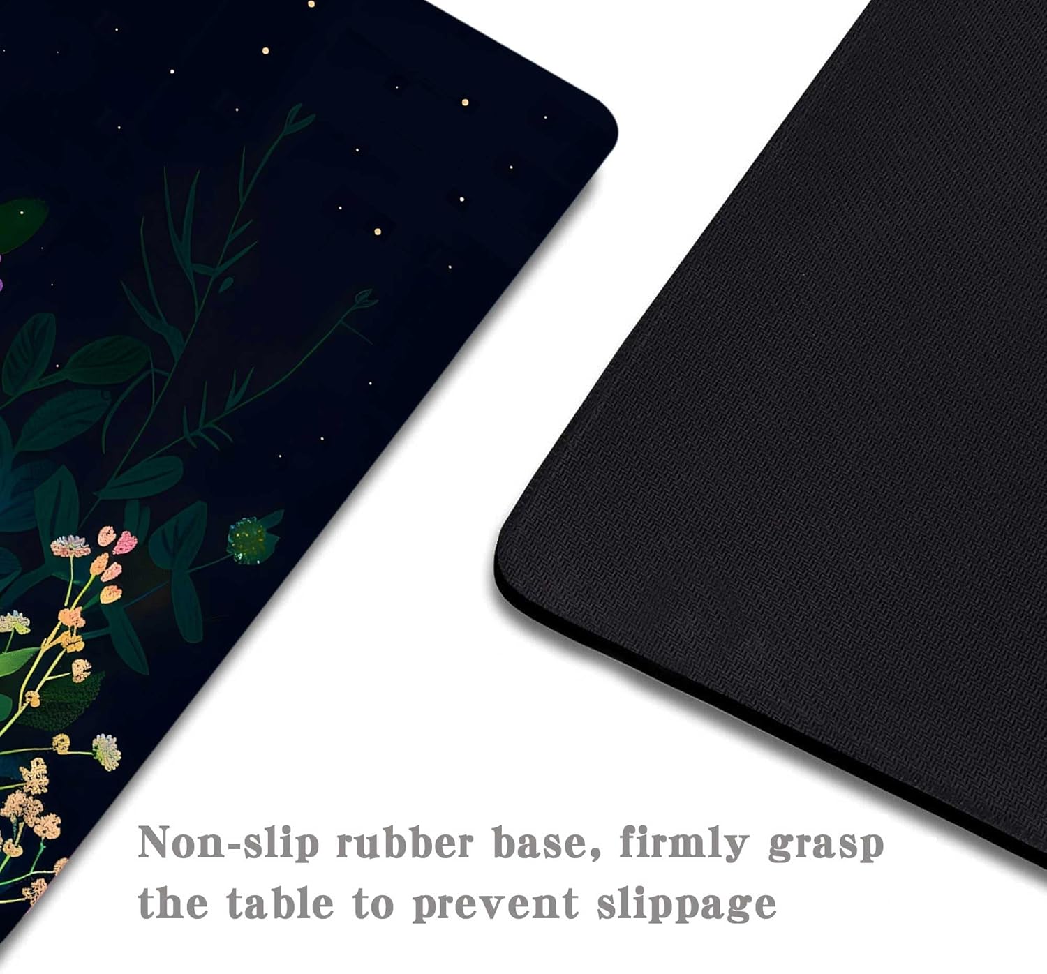 Black Beauty Folral Flowers Plants Mouse Pad,Brightly Colored Unique Design Computer Mousepad with Non-Slip Rubber Base for Women,Washable Mousepads Computer Mouse Pads for Desk Laptop - 4
