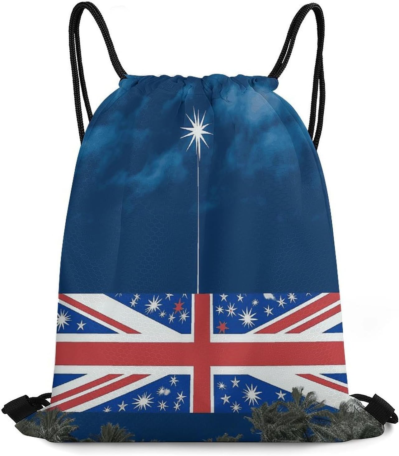New Zealand Flag Drawstring Backpack Foldable Gym Sackpack for Basketball Soccer Swim Yoga Sport Gear Beach