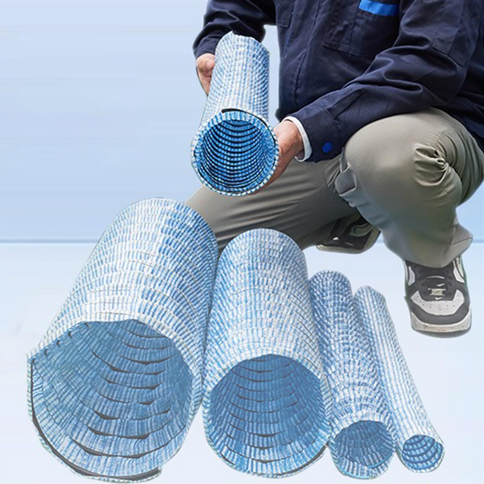 Tubo de Drenaje de 5, 8, 10 y 15 cm de Ancho, Manguera de infiltración de Agua, Tubo Permeable Suave para Drenaje subterráneo, Drenaje Vertical y Horizontal, Tubos de Drenaje Flexibles para