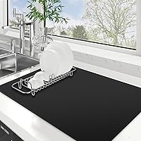 Vista 43 de WISELIFE Tapete de secado de platos súper absorbente, tapete de secado de platos grande para encimera de cocina, tapete de secado de platos fácil