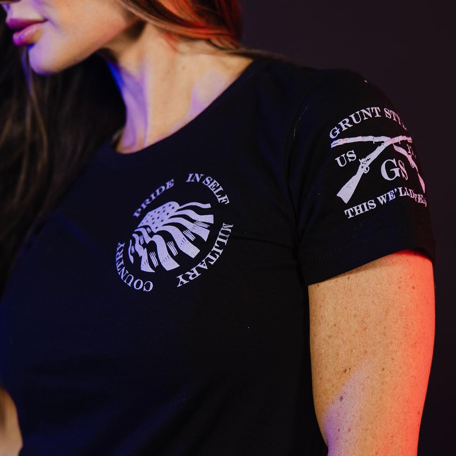 Grunt Style Flag Salute Women's T-Shirt - Image 5