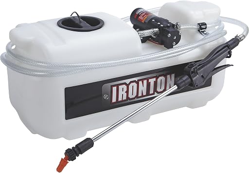Ironton 12-Volt ATV Spot Sprayer 5-Gallon Capacity, 1 GPM Flow Rate, UV-Resistant Polymer Tank for Lawn, Garden, and Agricultural Application