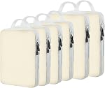 Komugi Compression Packing Cube 6 set, Mesh Travel Luggage Packing Organizer Accessories,2 Sizes 2L+4M Expandable Packing Cubes(Grey)