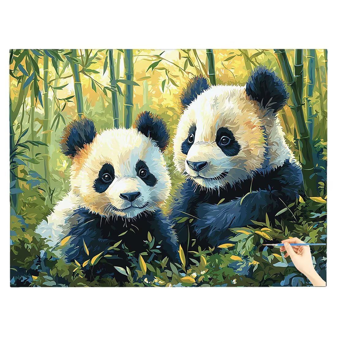 Malowanie według liczb, dla dorosłych, panda, malowanie według liczb, dla dzieci od 10 bambusa, zestaw do majsterkowania, dla dorosłych, "zrób to sam", obraz olejny, prezent dla kobiet, dekoracja