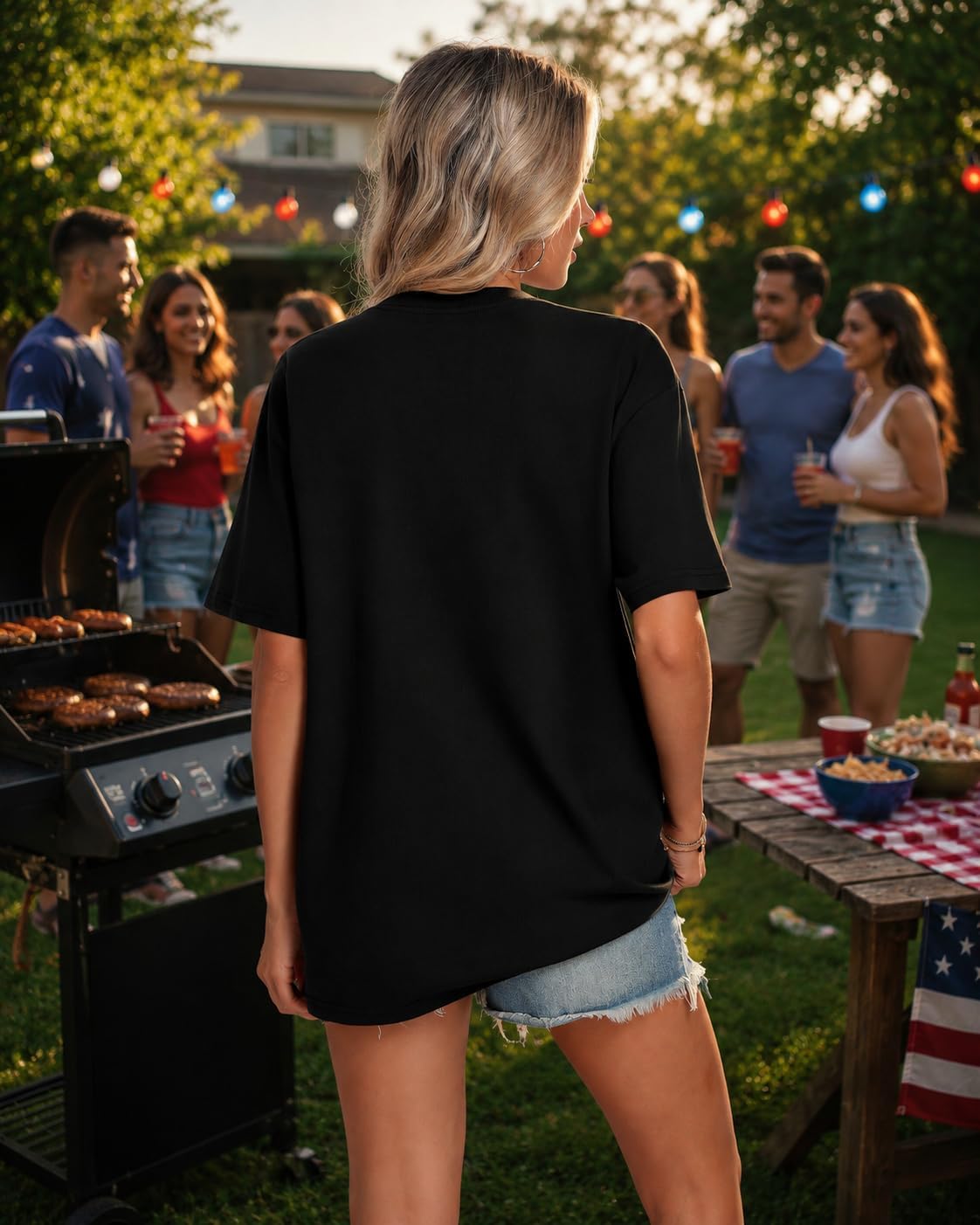 Aiyino Mens USA Patriotic Graphic T-Shirt, 100% Cotton Retro Varsity Tee | PATRIOTIC STYLE: Bold, distressed 'USA' arch graphic with vintage stars. Perfect blend of American pride.