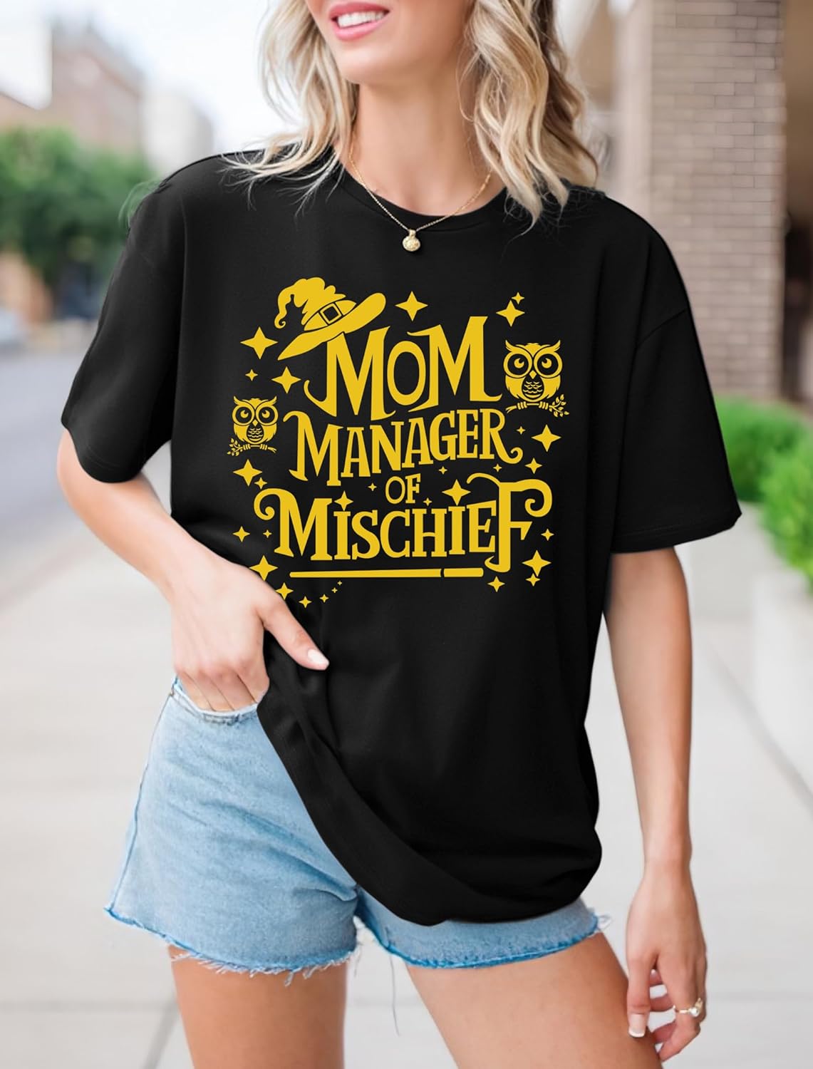 Women T Shirt Funny Mom Manager Shirt Summer Crew Neck Tops Womens Short Sleeve T Shirts Casual Tops Cute Graphic Loose Tees - Image 2