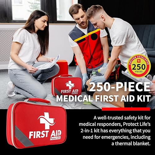 Miniatura 3 de Protect Life Kit de primeros auxilios para el hogarnegocios, kit de emergencia elegible para HSAFSA, botiquín de primeros auxilios médicos, kit de